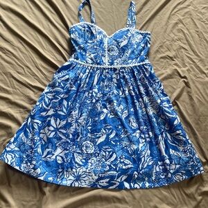 Lilly Pulitzer Blue and White Floral Mini Dress